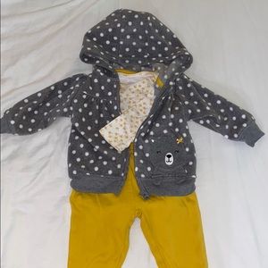Carters matching set, jacket, onesie and pants